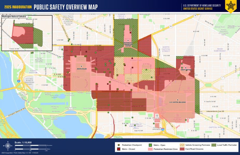 2025 Inauguration Public Safety Overview Map 